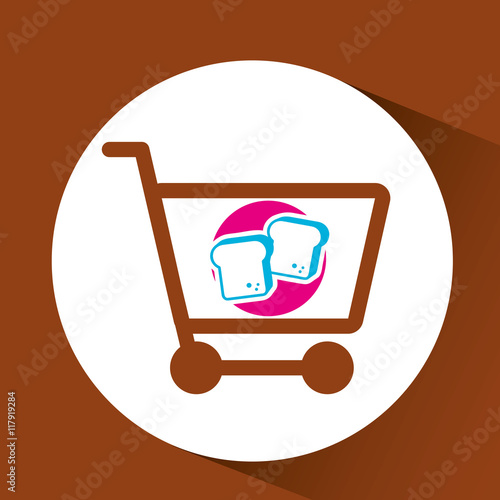 shopping cart with chopped bread