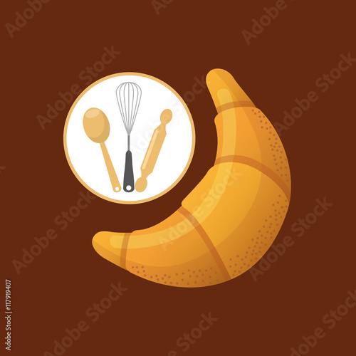 Cookware and croissant