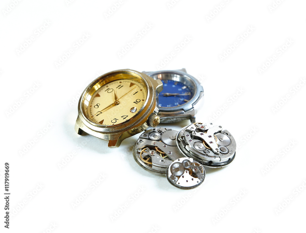 mechanisms for hours on a wooden or white mechanisms for hours on a wooden or white