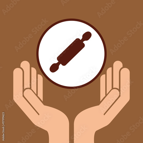 hand holding rolling pin