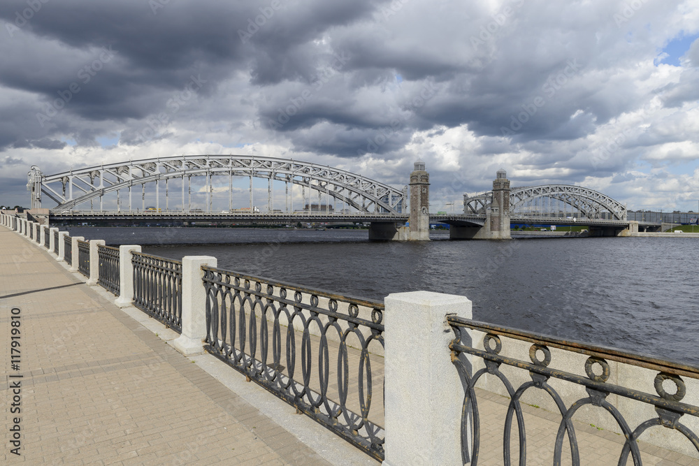 Bolsheokhtinsky bridge in St. Petersburg
