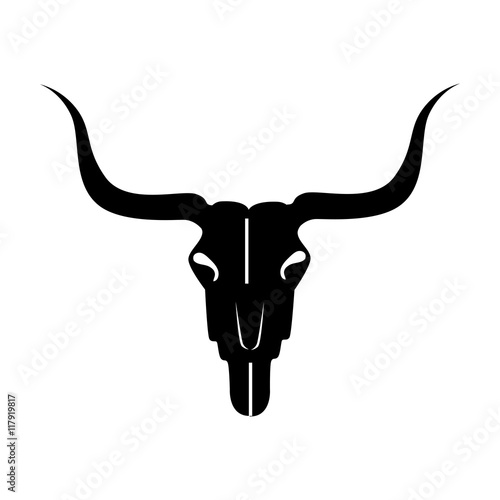 bull skull skeleton icon vector graphic