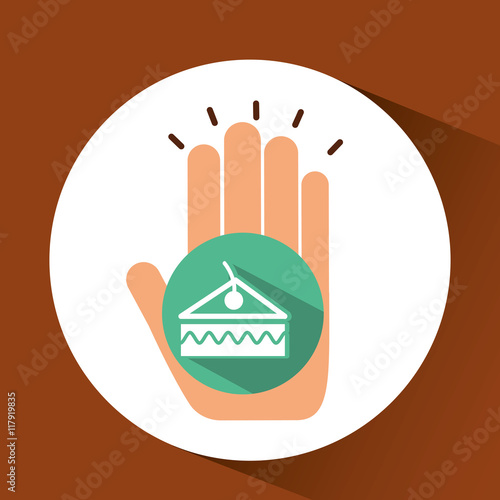 two hands holding piece of cake