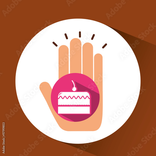 two hands holding cherry cake