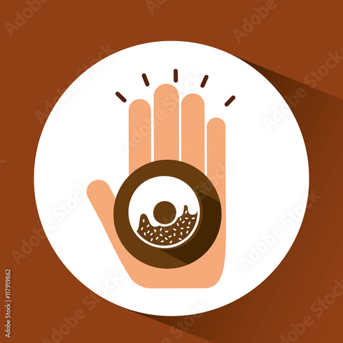 two hands holding donut