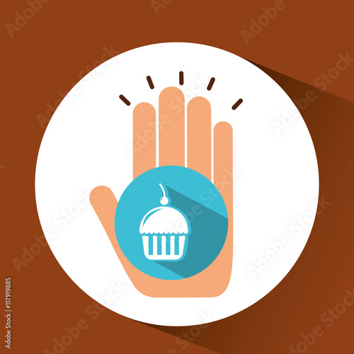 two hands holding cupcake