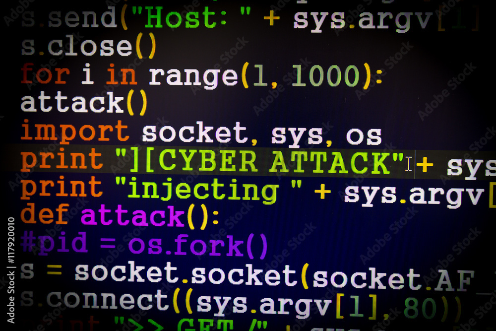 Graphic user interface with Cyber Attack message, concept of internet attack Graphic user interface with Cyber Attack message, concept of internet attack