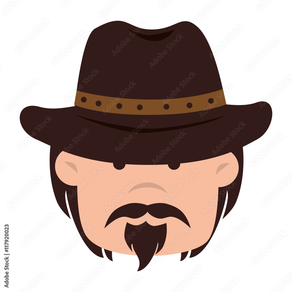 cowboy hat western icon vector graphic