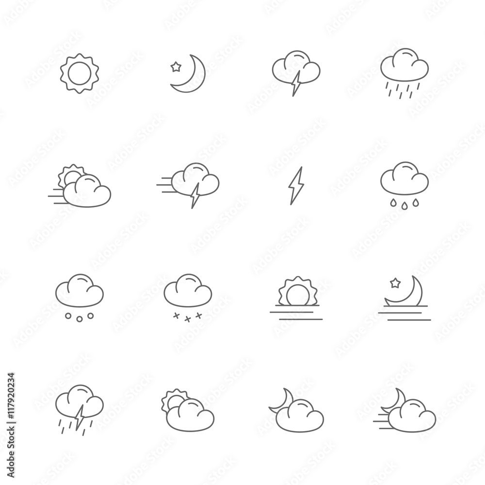 meteo gray line icons
