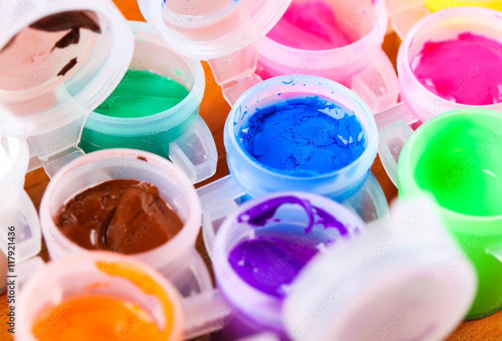 set of colorful paints close-up set of colorful paints close-up