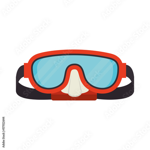 dive mask glasses snorkel icon vector graphic