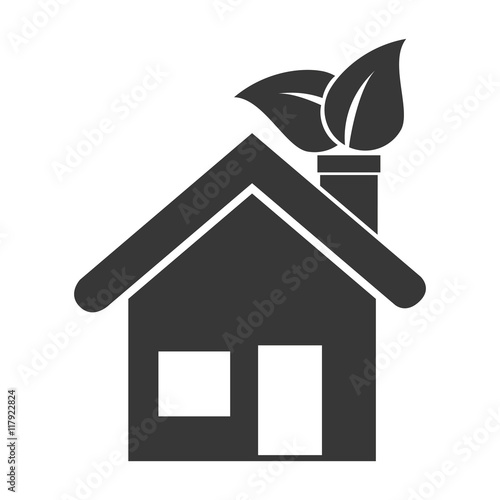house leaves ecology icon vector graphic