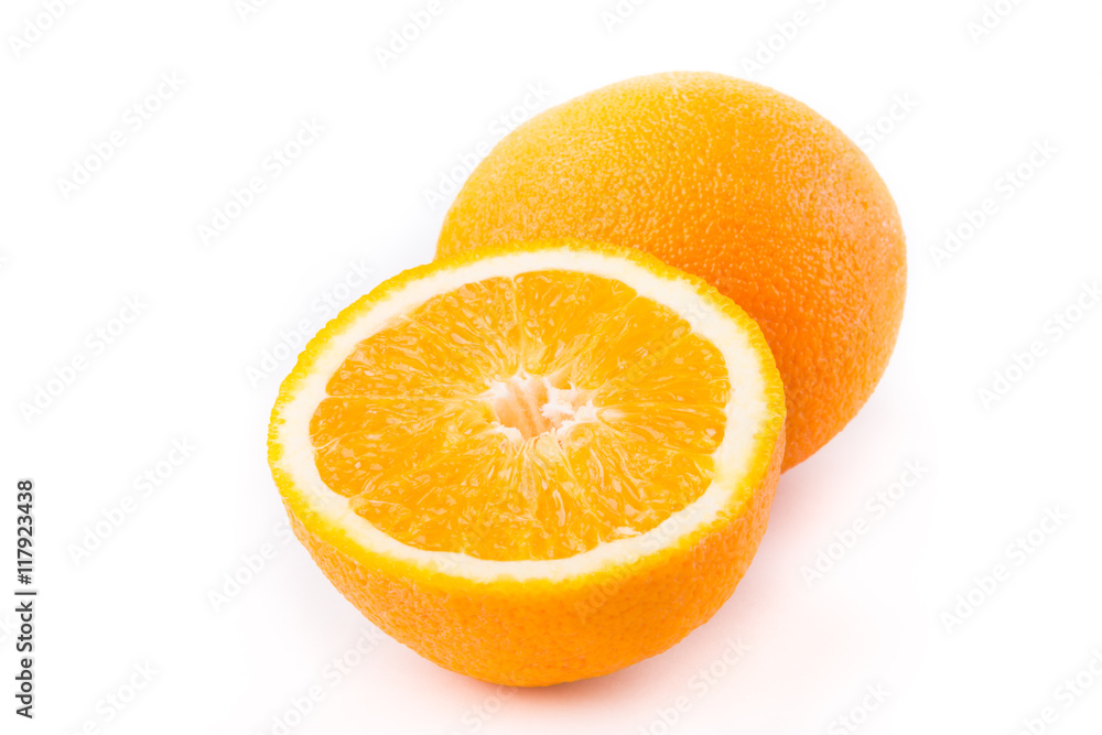 Fototapeta premium Fresh orange on white