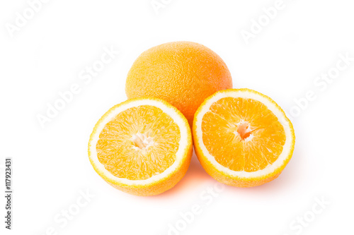 Fresh orange on white