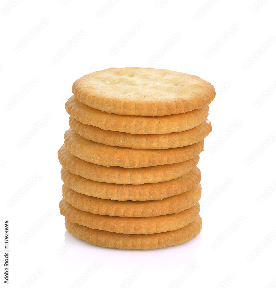 Cracker on white background. Cracker on white background.