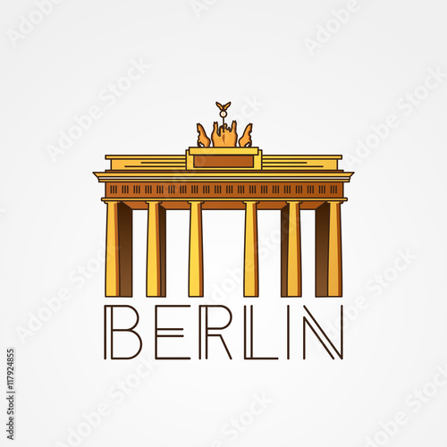 Vector Linear icon of German. Brandenburg Gate in Berlin , Germany.