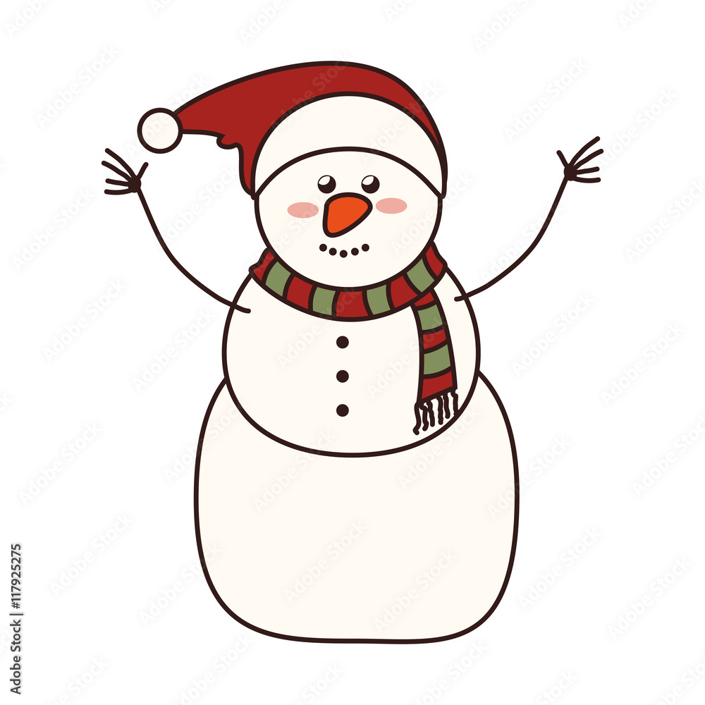 snowman christmas hat icon vector graphic