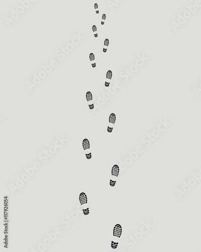 Black trail of prints of shoes,vector