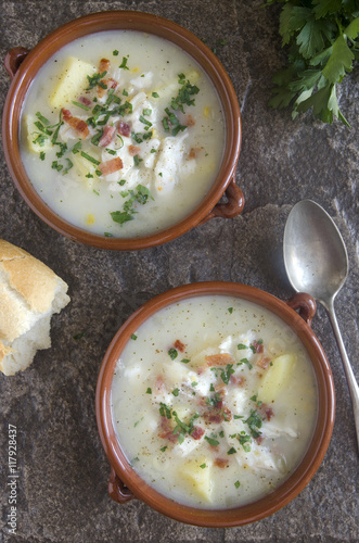 Plakat w ramie Smoked haddock chowder