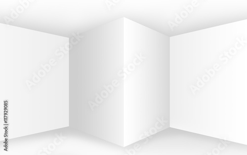 Wallpaper Mural Abstract empty white interior with corners and blank walls, 3D Torontodigital.ca
