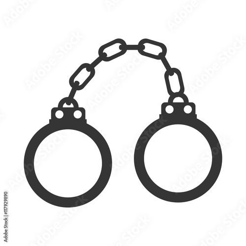 handcuff hand metal vector graphic icon