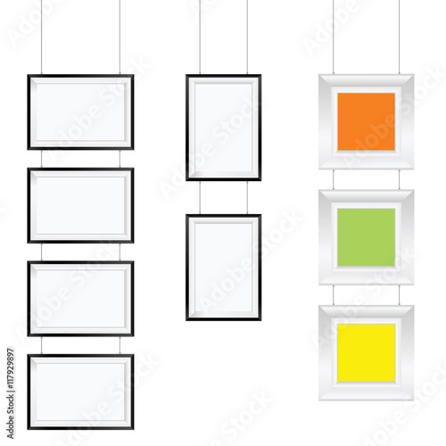 frame photo art gallery set illustration in colorful