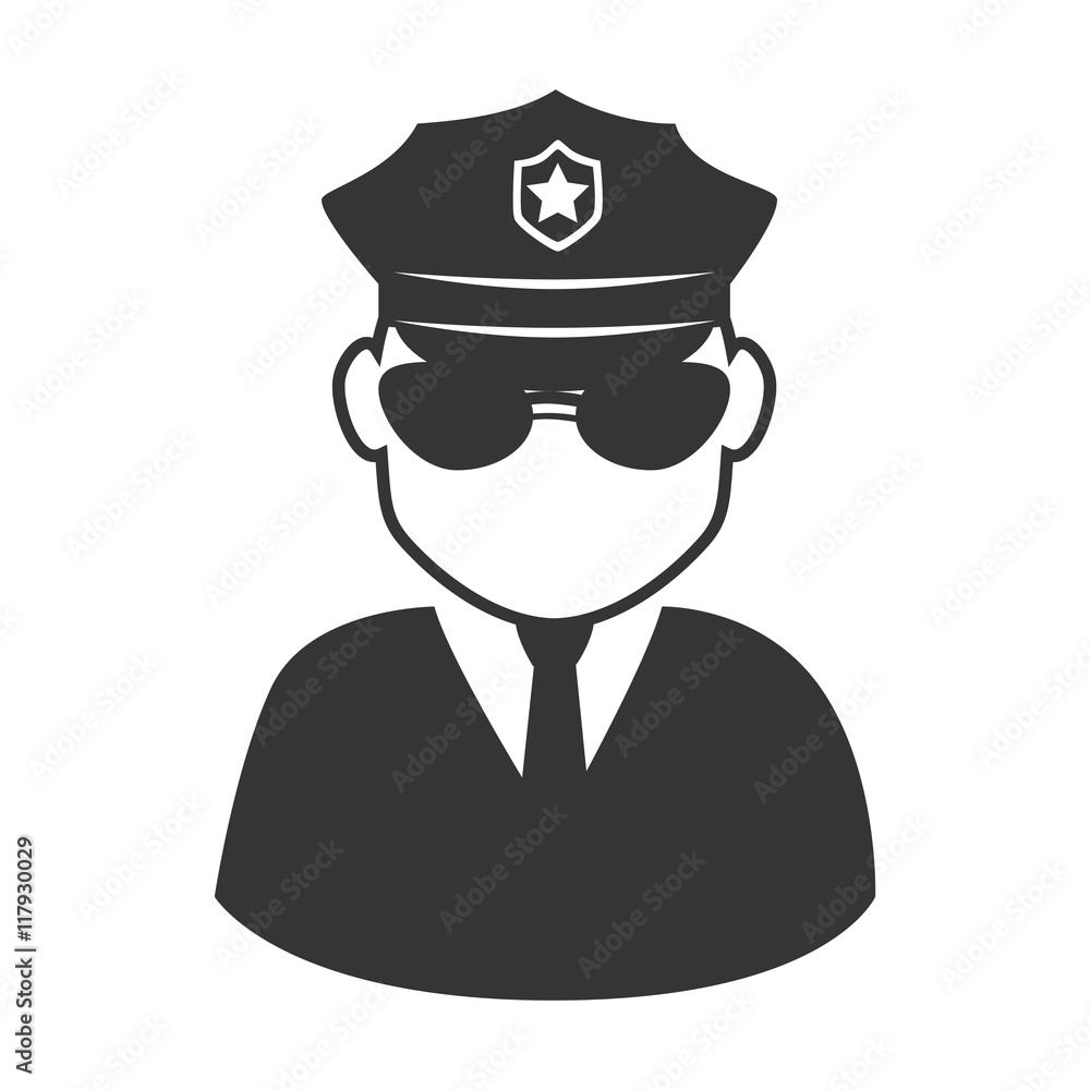 policeman officer security vector graphic icon policeman officer security vector graphic icon