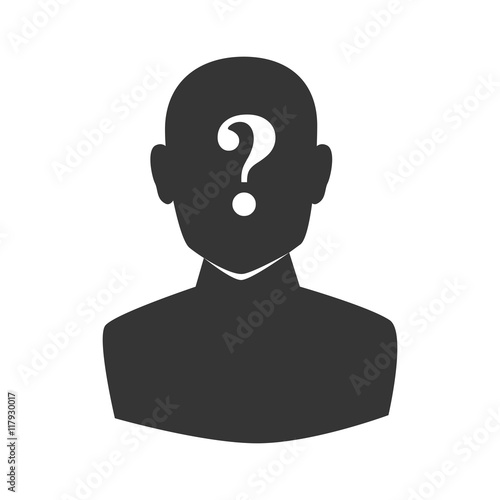 man mark face question who vector graphic icon