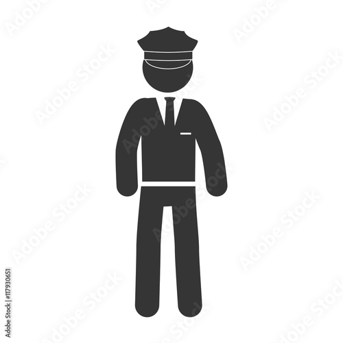 man chauffeur driver hat suit uniform tie male vector graphic isolated illustration