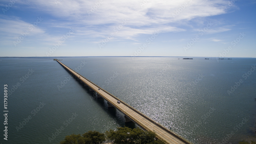 Aerial view Bridge of mato grosso state border with sao paulo st Aerial view Bridge of mato grosso state border with sao paulo st