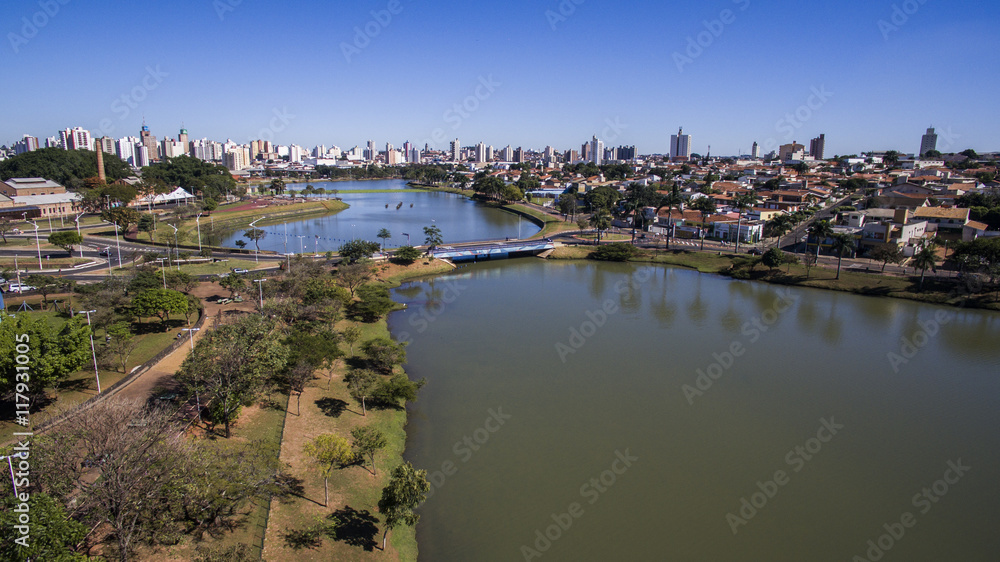 Aerial View of the City of Sao Jose do Rio Preto in Sao Paulo in