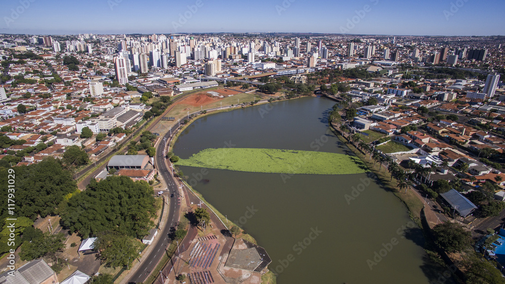 Aerial View of the City of Sao Jose do Rio Preto in Sao Paulo in