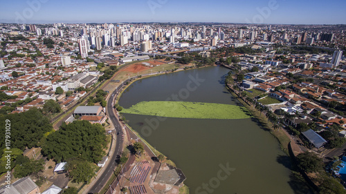 Obraz na płótnie Aerial View of the City of Sao Jose do Rio Preto in Sao Paulo in w salonie