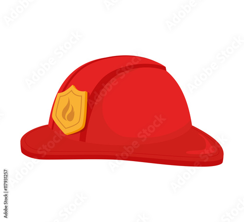 hat fireman fire department cap equipment firefighter vector graphic isolated illustration