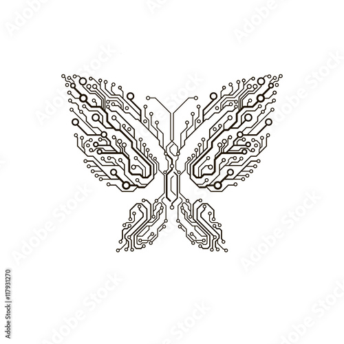 Vector circuit board butterfly