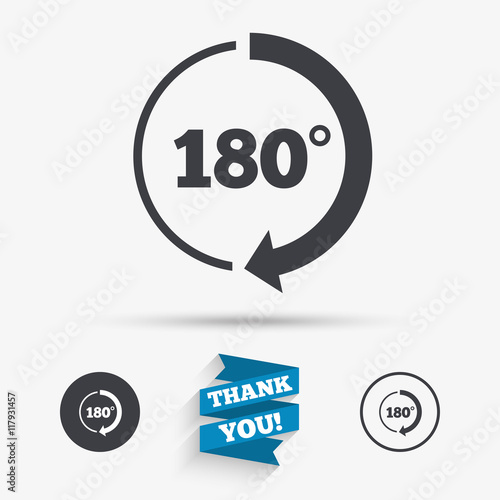 Angle 180 degrees sign icon. Geometry math symbol