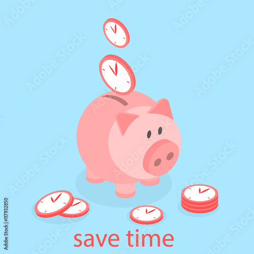 Time is Money Piggy Bank. Save time