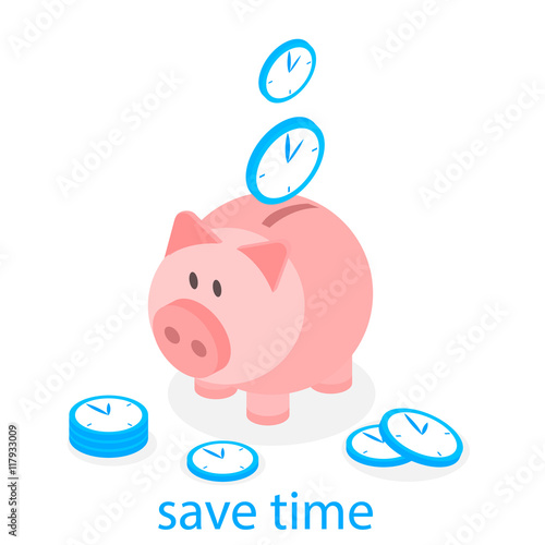 Time is Money Piggy Bank. Save time