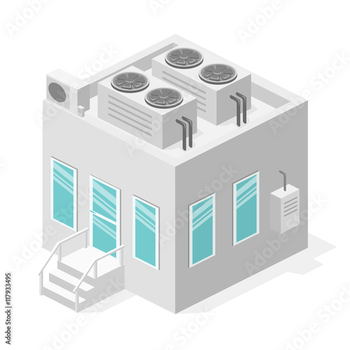 isometric facade of building