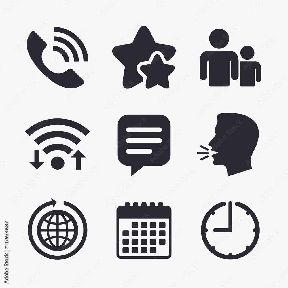 Group of people and phone call. Speech bubble. Group of people and phone call. Speech bubble.