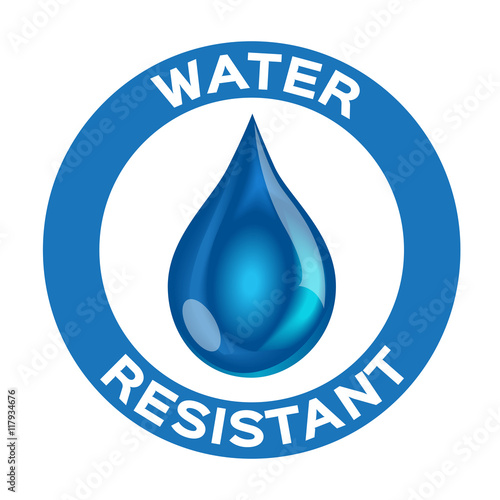 Water resistant logo , icon and vector . blue Water resistant version
