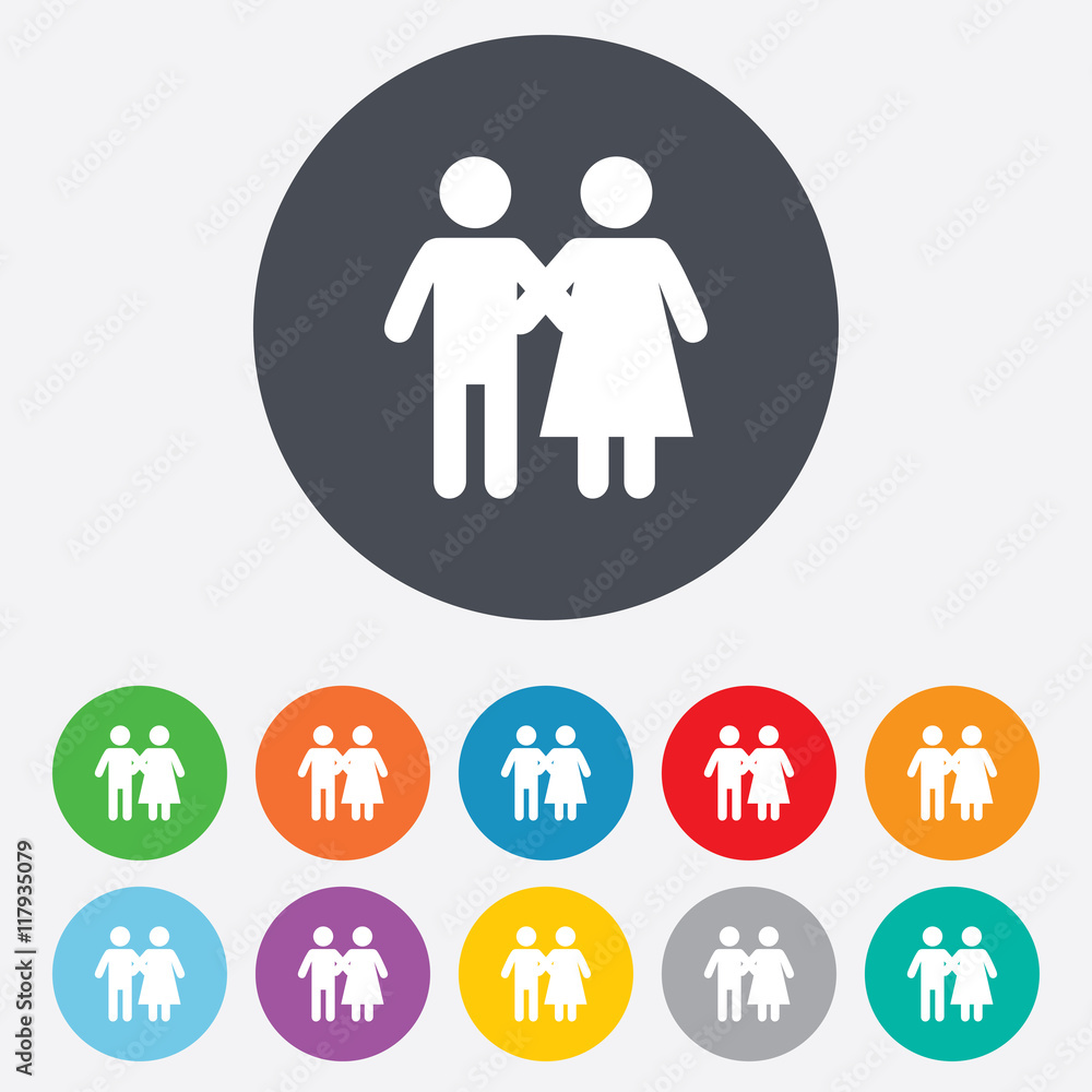 Couple icon. Young family symbol. Couple icon. Young family symbol.