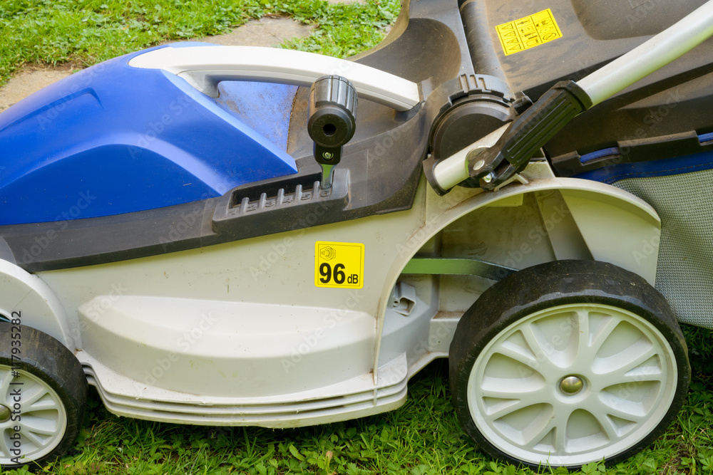 lawnmower in garden