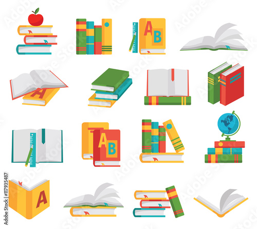 School Books Icon Set