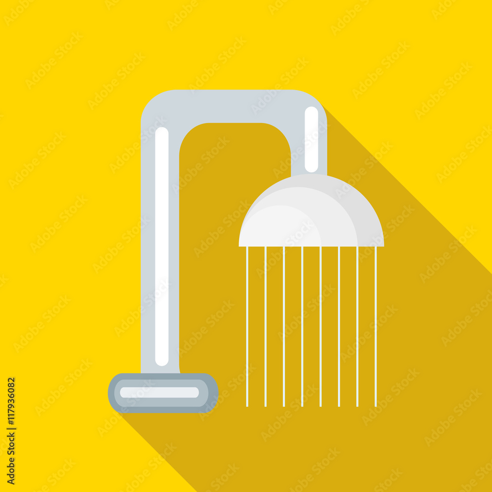 Shower spray icon in flat style isolated with long shadow Shower spray icon in flat style isolated with long shadow