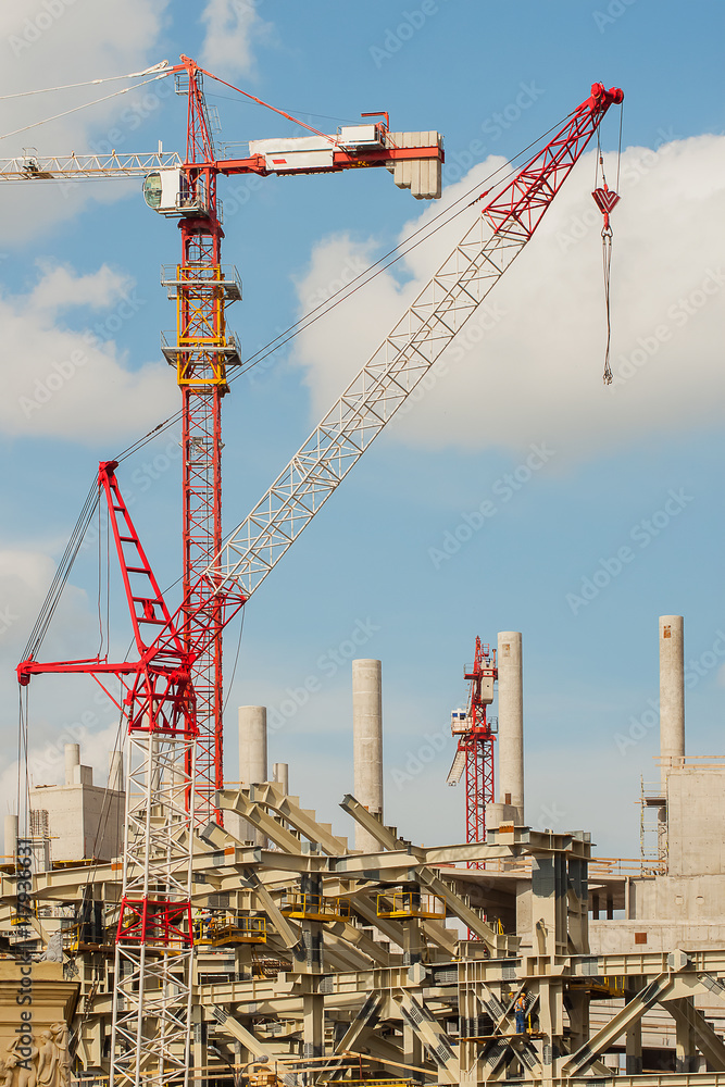 Construction site of football stadium for championship Construction site of football stadium for championship
