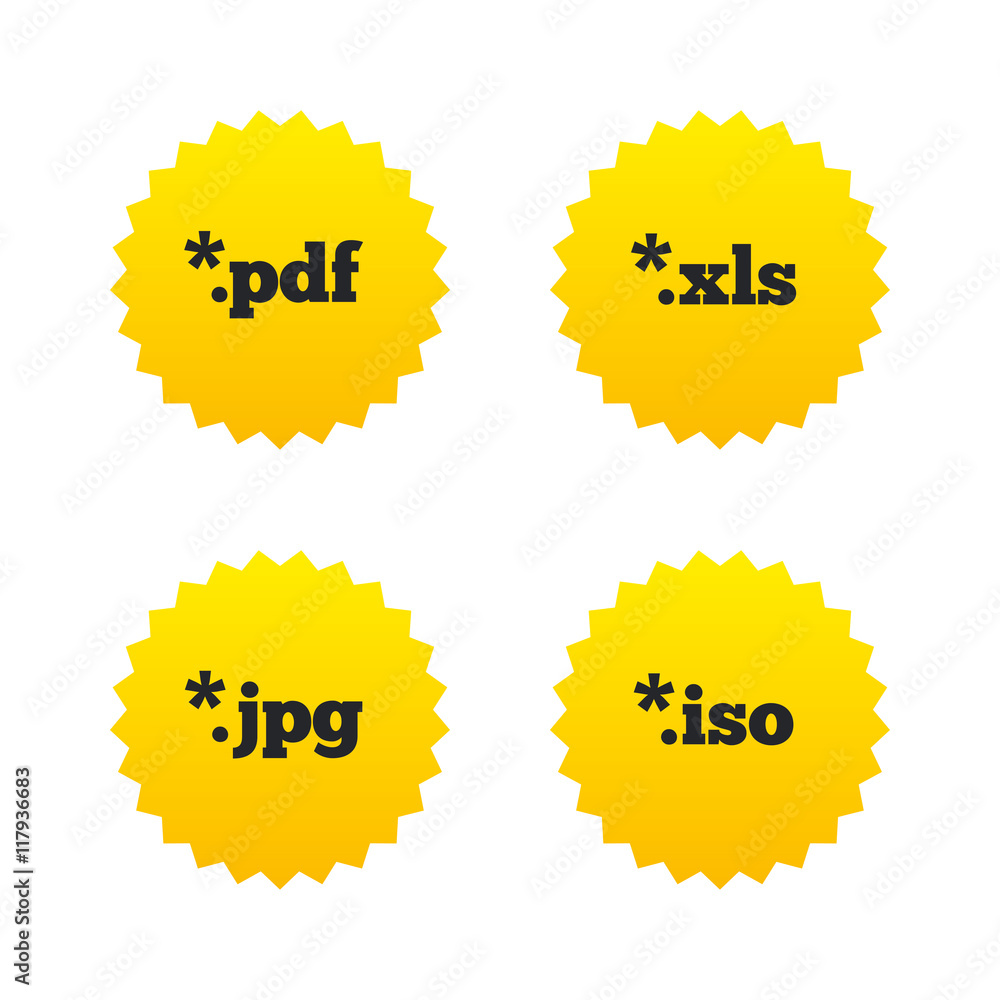 Document signs. File extensions symbols. Document signs. File extensions symbols.