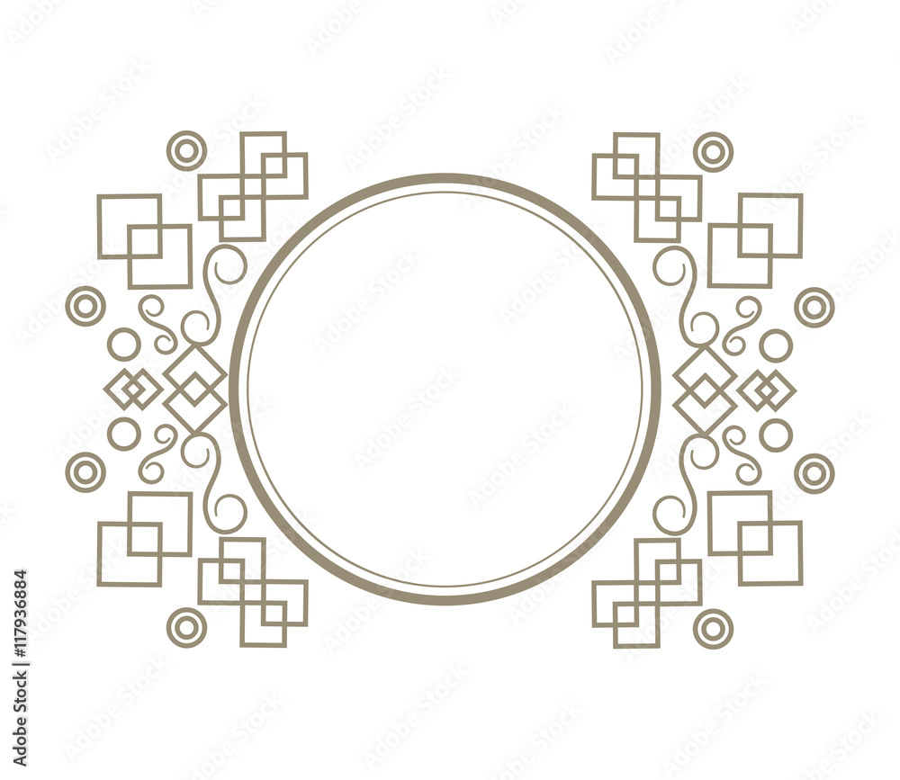 flat design decorative vintage frame icon vector illustration