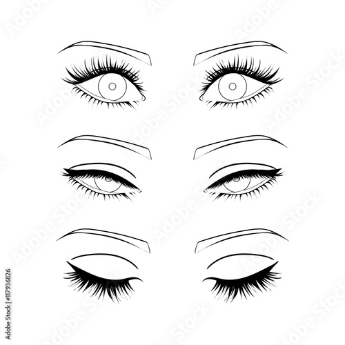 Female eyes outline