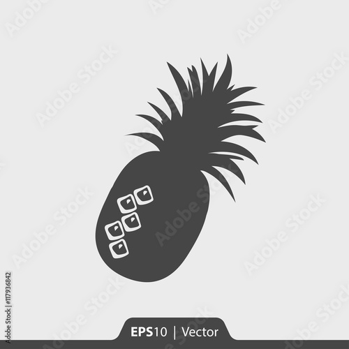 Pineapple tropical fruit vector icon for web and mobile